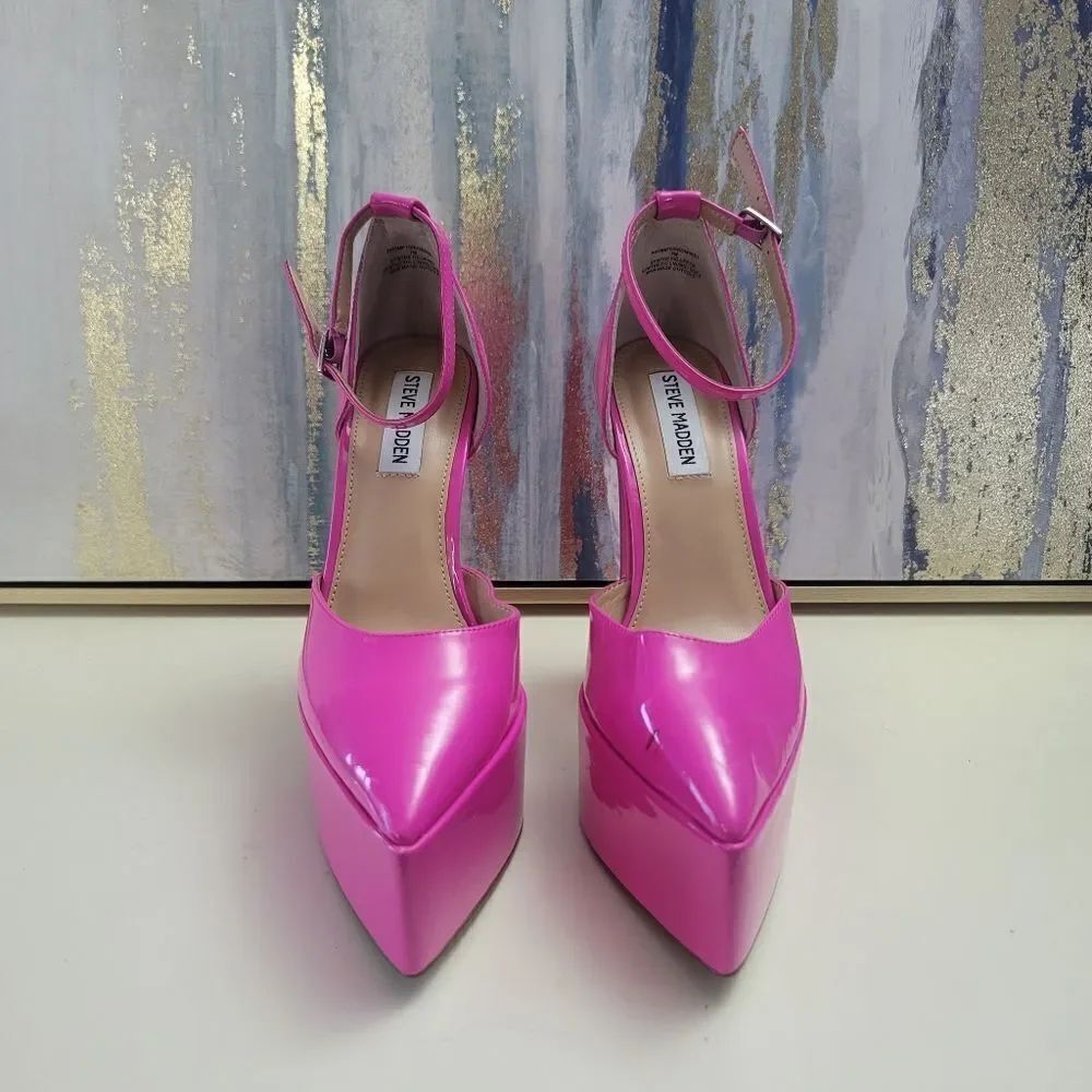 Steve Madden Prompt Platform In Fuschia Patent, 7